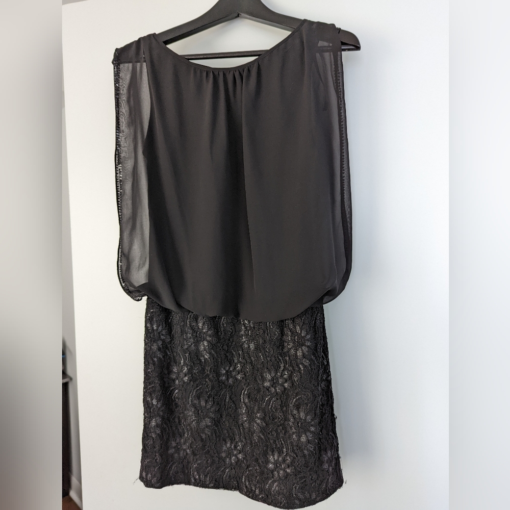 Black chiffon lace cocktail dress (size 0) by Aqua Dresses